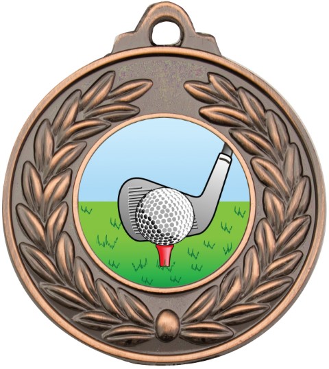 Antique Wreath Golf Medal Bronze