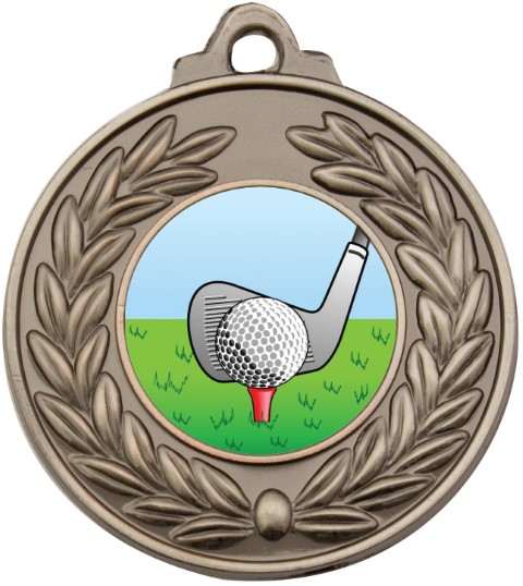 Antique Wreath Golf Medal Silver