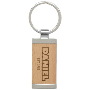 Timber Keychain with Metal