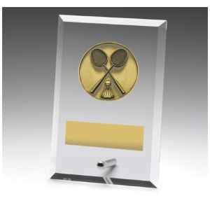 Glass Plaques - Badminton