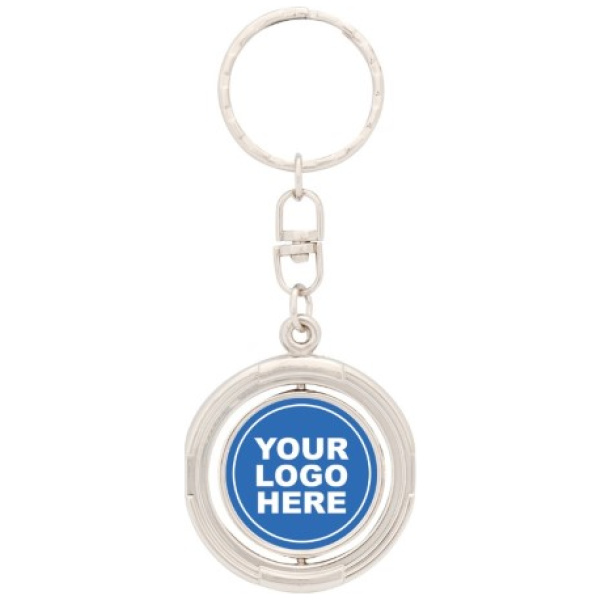 Spinning Silver Keychain