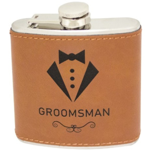 Flask with Rawhide Leatherette