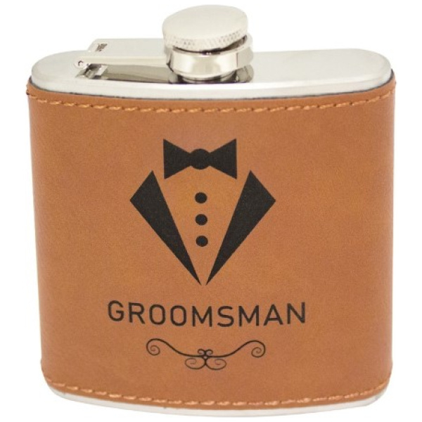 Flask with Rawhide Leatherette