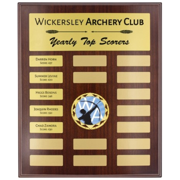 Showcase Gold Plaque