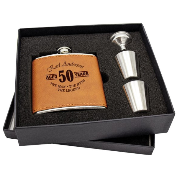 Flask Gift Box with Cups