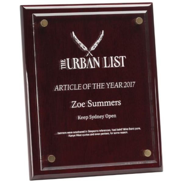 Rosewood Premium Floating Plaque
