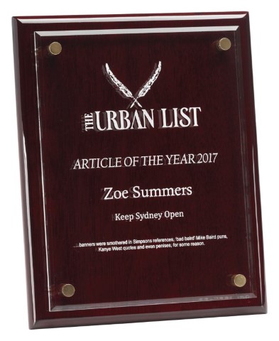 Rosewood Premium Floating Plaque