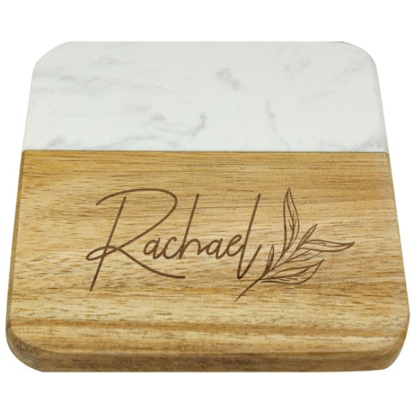 Acacia & Marble Coaster