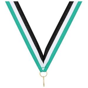 Teal / White / Black Ribbon